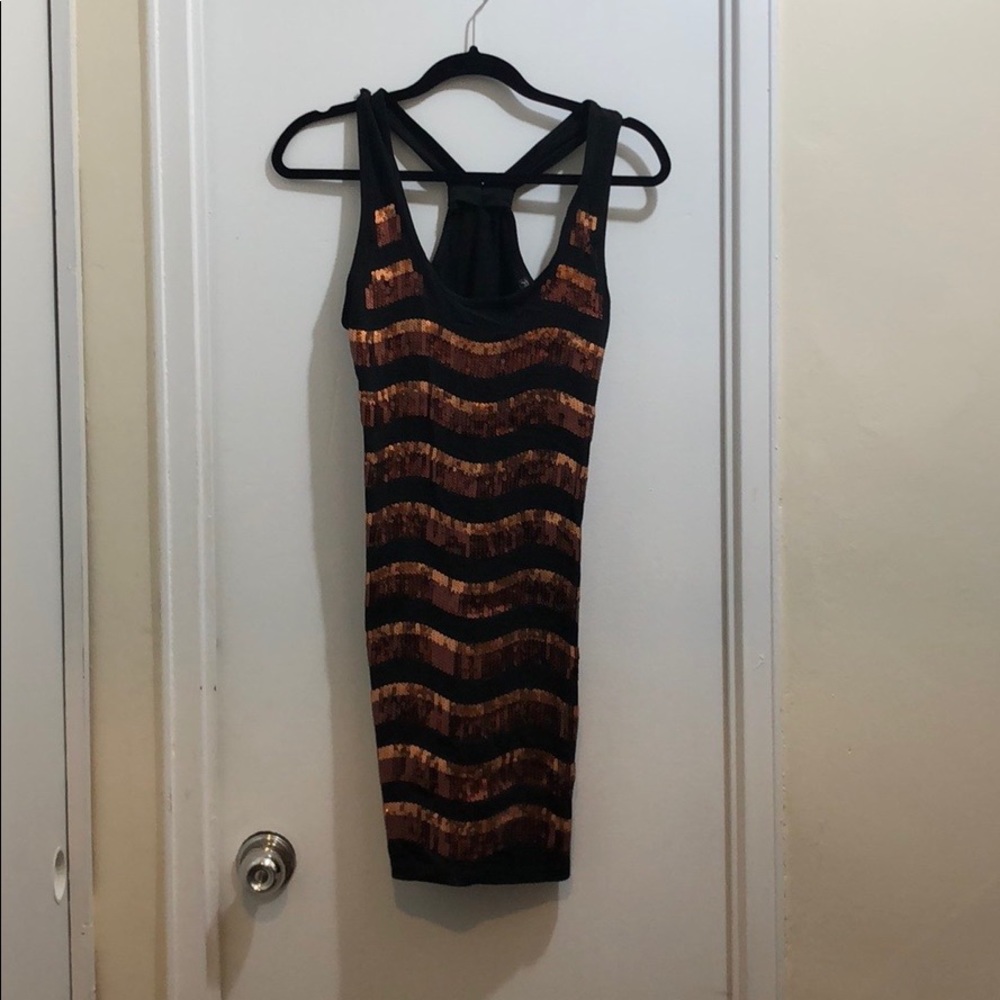 Striped black and gold dress